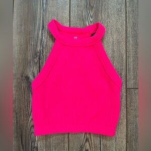 Aerie Bright Pink Ribbed Tank Top